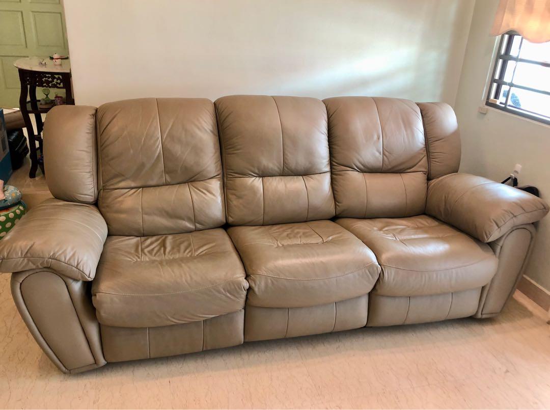 Cellini 3 Seater Leather Sofa Full Recline for 2 Seats