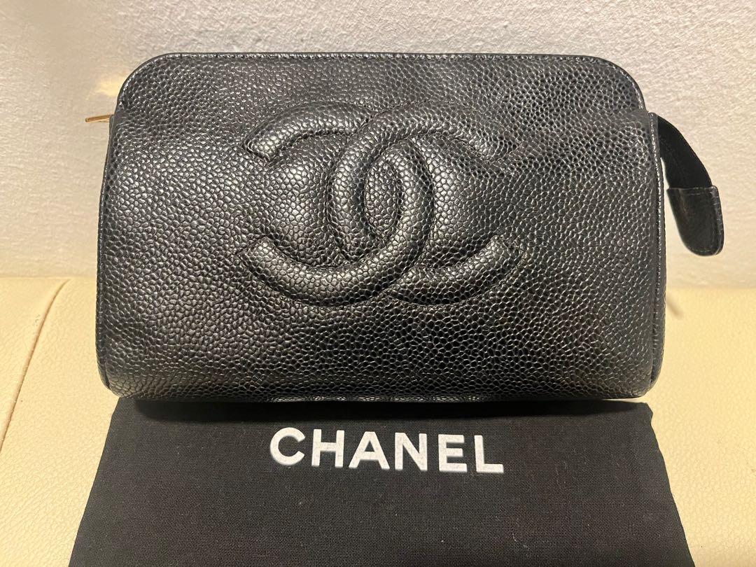 Chanel Timeless Classic caviar black ghw cosmetic case pouch pochette,  Luxury, Bags & Wallets on Carousell