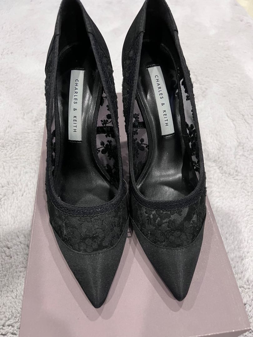 Charles & Keith Lace High Heels Size 36, Women's Fashion, Footwear ...