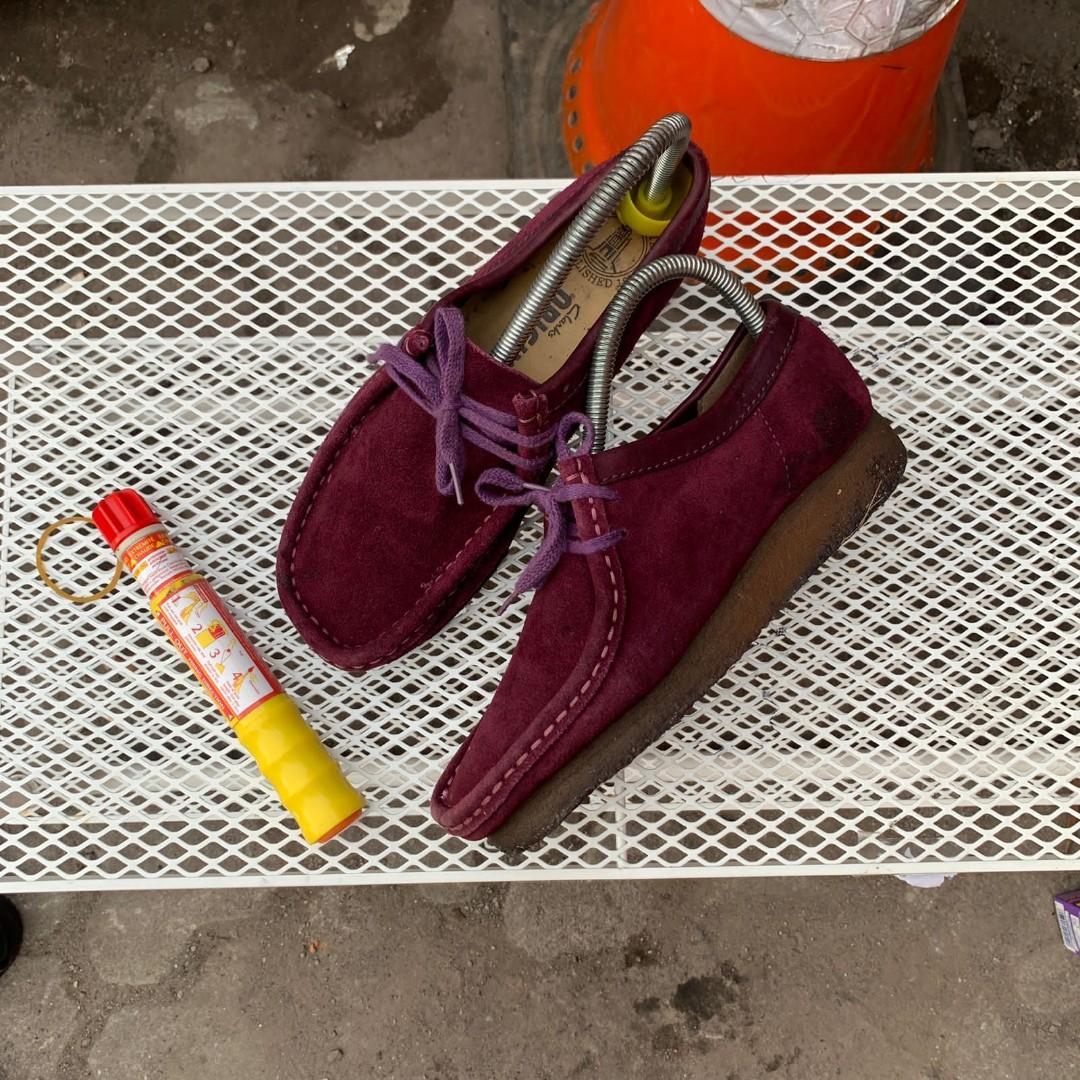 Clarks wallabee sales purple suede