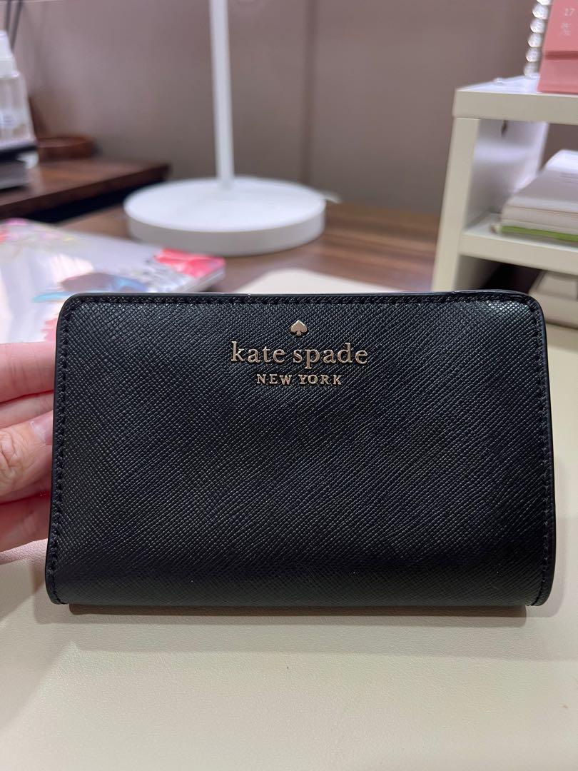 Crowd Favorite Kate Spade Medium Compact Bifold Wallet in Black, Luxury,  Bags & Wallets on Carousell