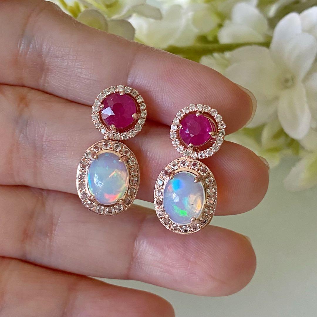 Dainty sales opal earrings