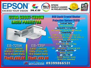 Epson EB-725W WXGA / EB-735F Full HD 1080P 3LCD Ultra Short-Throw Laser Projector