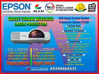 Epson EB-L200SX (XGA) / EB-L200SW (WXGA) Wireless 3LCD Short-throw Laser Projector