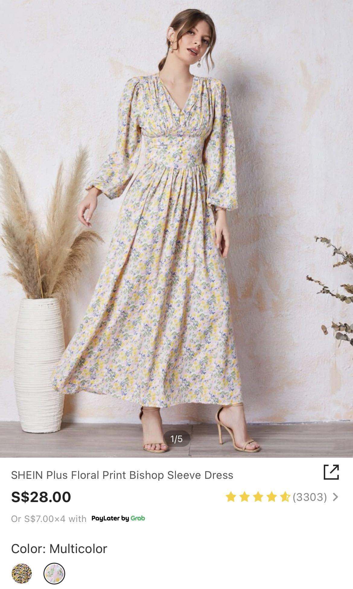 SHEIN Plus Floral Print Maxi Dress