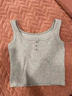Grey Sleeveless Crop Top