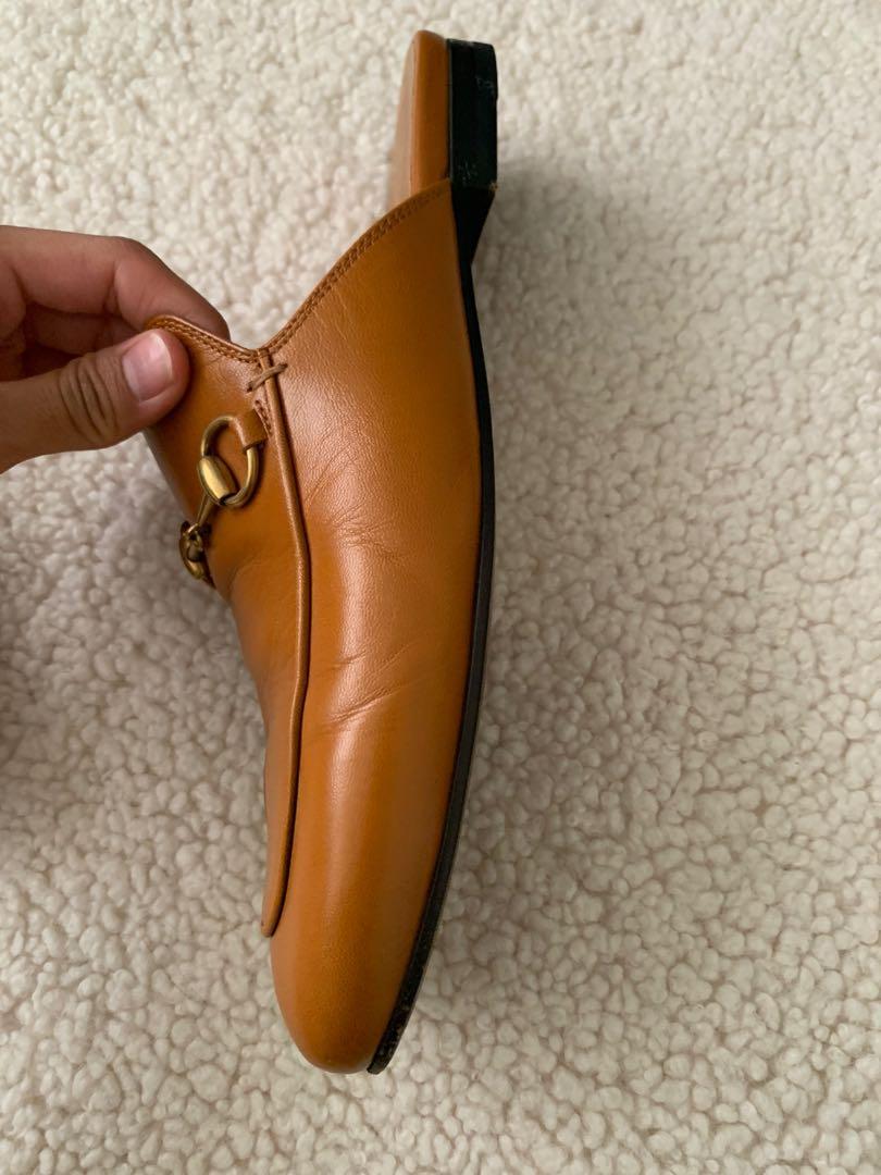 Authentic Gucci Princetown mules in cognac colour Luxury