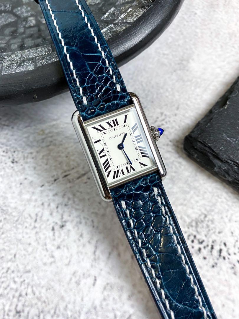 Cartier watch clearance blue strap