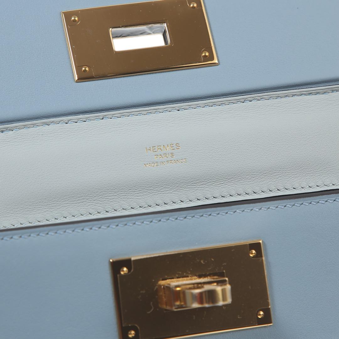 Hermès Kelly 24/24 21 Bleu Lin GHW - Kaialux