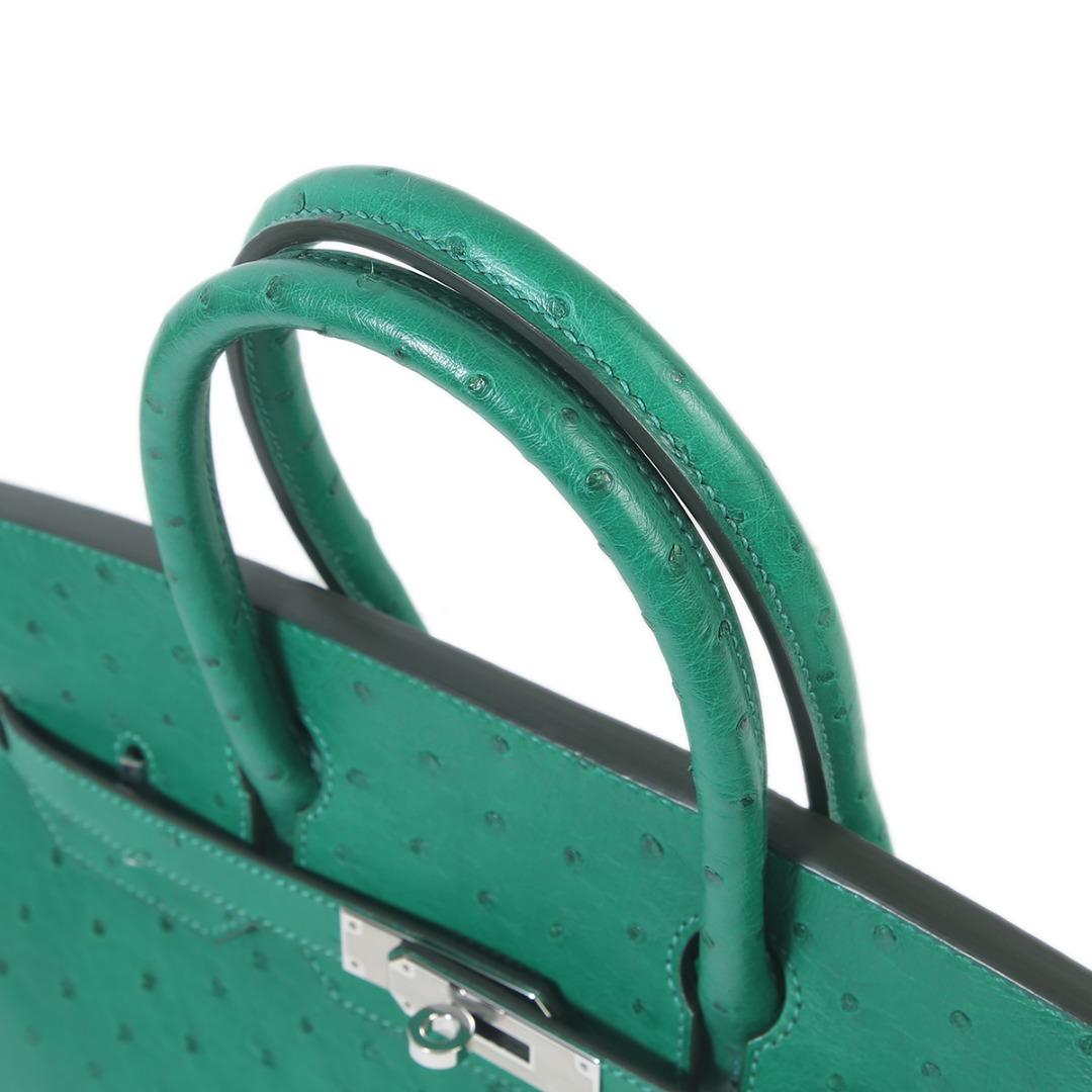 HERMES Birkin 35 Bag in Vertigo Green Ostrich Leather