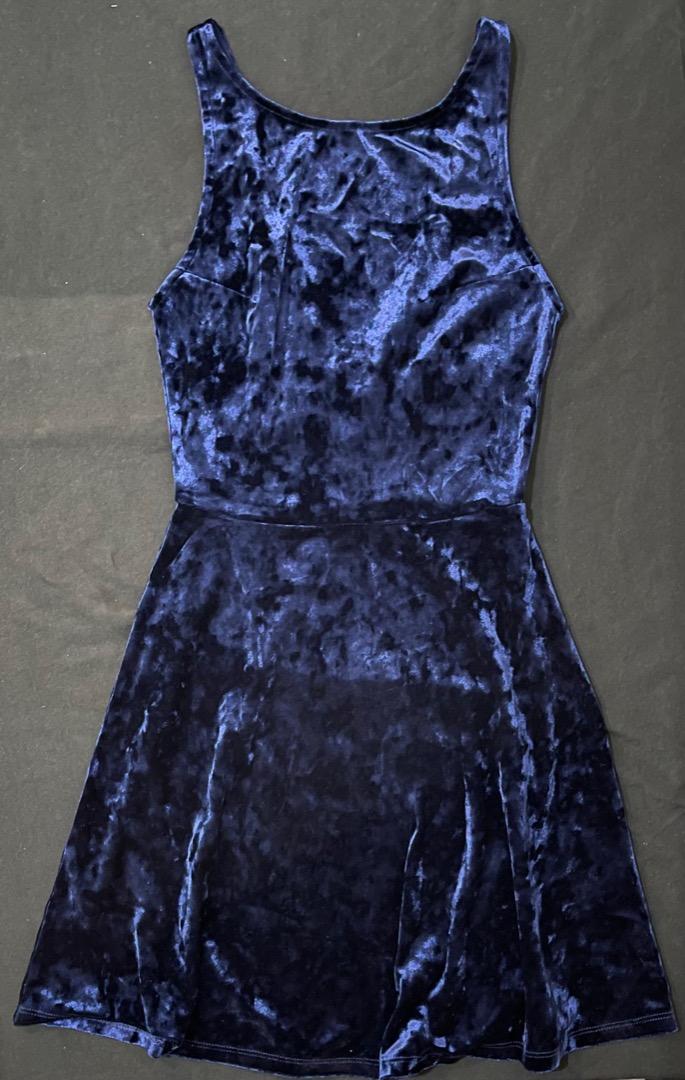 H&m blue velvet dress store