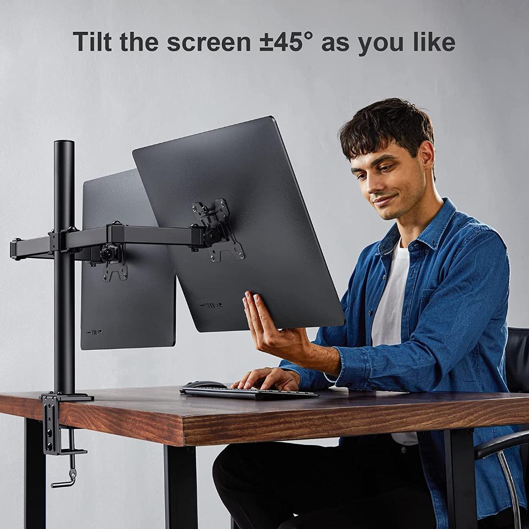 HUANUO Dual Monitor Stand for 1327 Inch Screens, Dual Monitor Arm