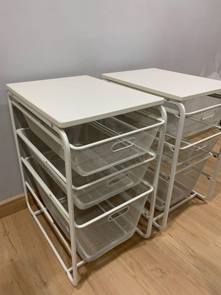 Ikea Algot 3 Drawer Wire Mesh Basket Storage, Furniture & Home Living