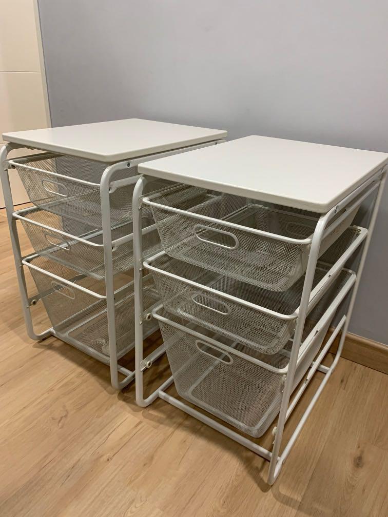 Ikea Algot 3 Drawer Wire Mesh Basket Storage, Furniture & Home Living