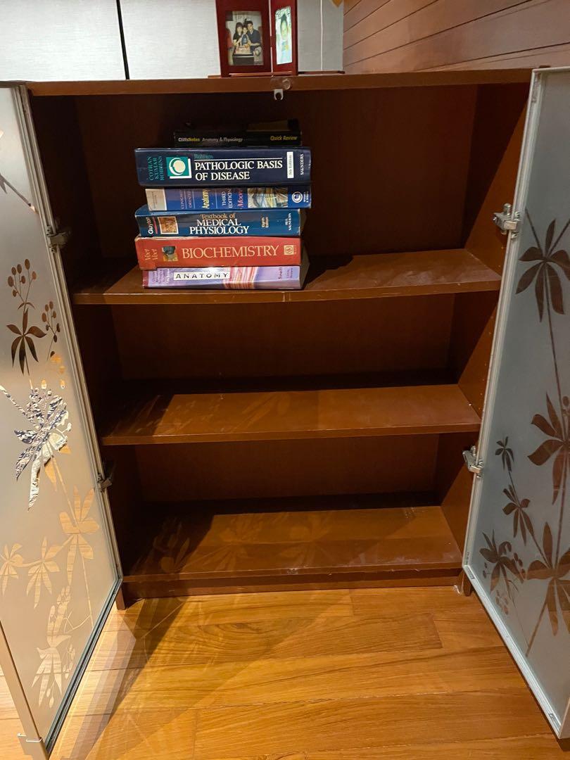 IKEA Billy bookcase with etched glass doors, Furniture & Home Living