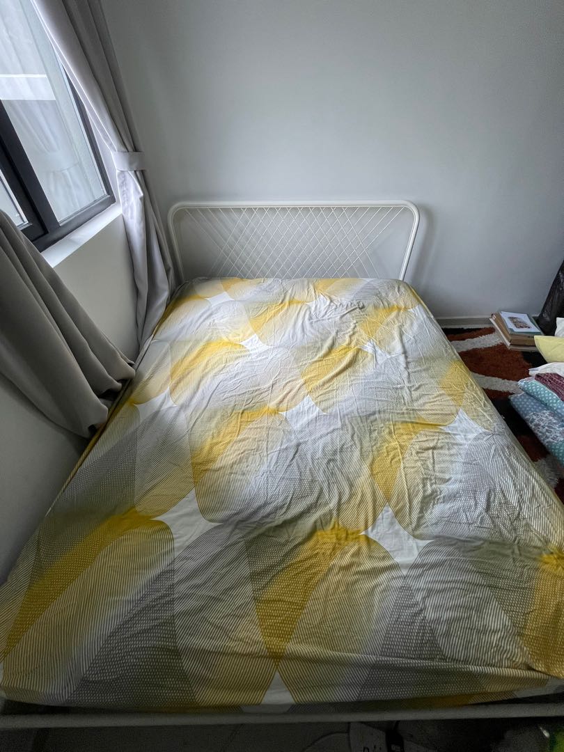 IKEA Double Bed (Nesttun frame and Luroy base), Furniture & Home Living