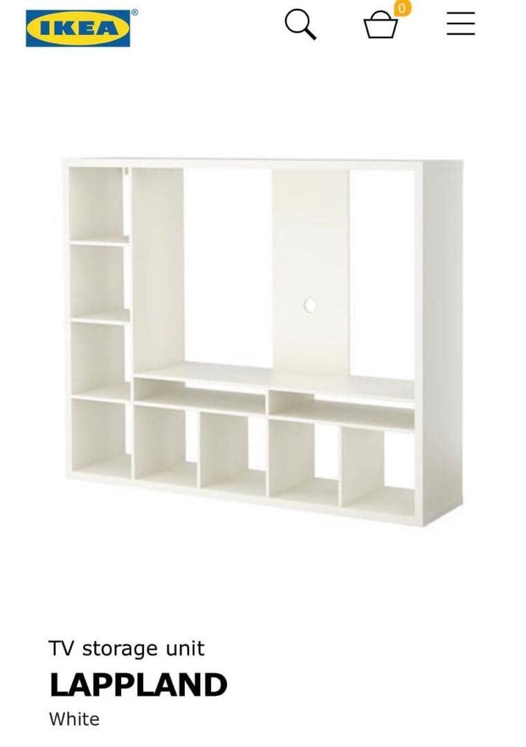 Ikea LAPPLAND tv storage unit, white, Furniture & Home Living