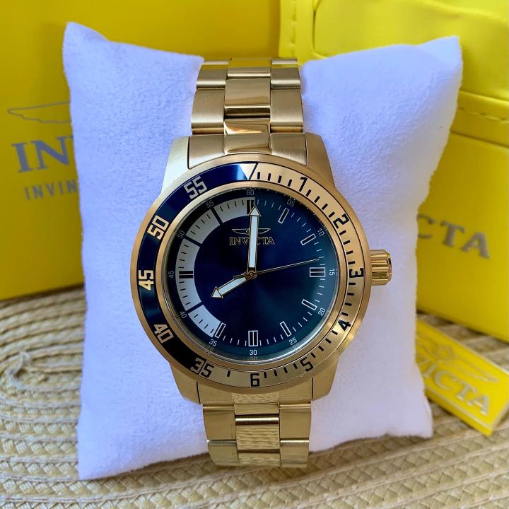 Invicta men's 12847 specialty stainless discount steel watch with blue band