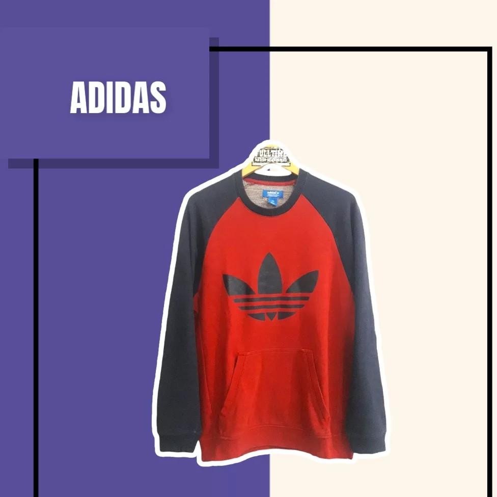 jaket sweater adidas merah Fesyen Pria Pakaian Atasan di Carousell