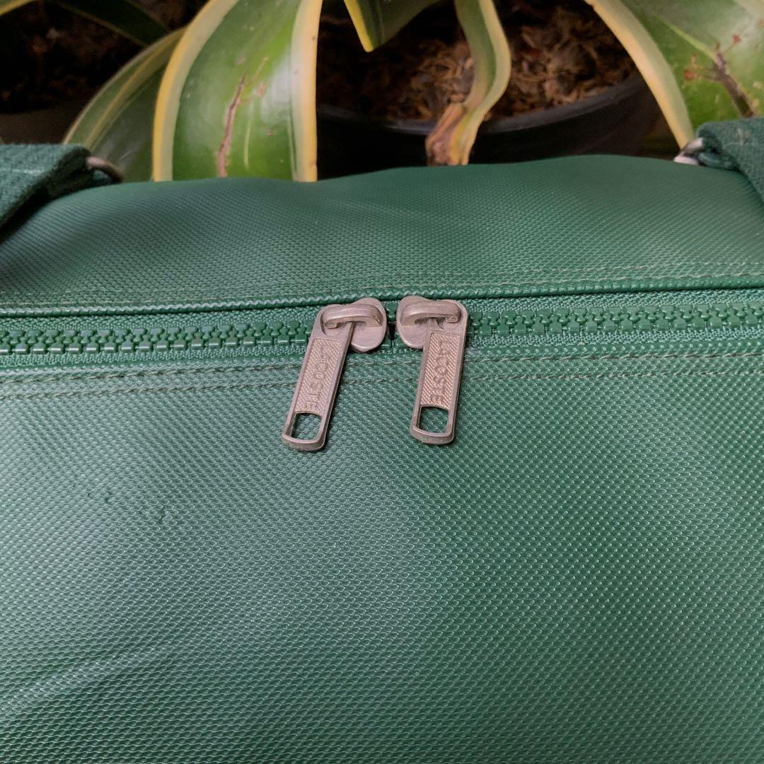 1930's Lacoste Weekender Duffle Bag Original Embossed - Peacoat Green And  Blue