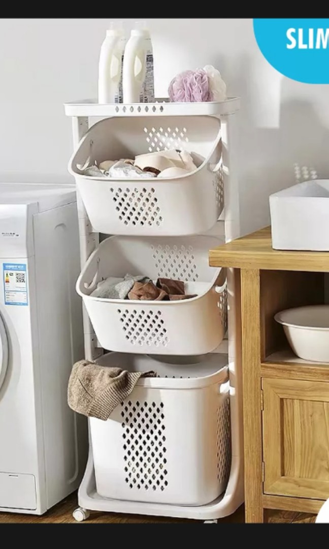 laundry basket rack, Furniture & Home Living, Furniture, Shelves