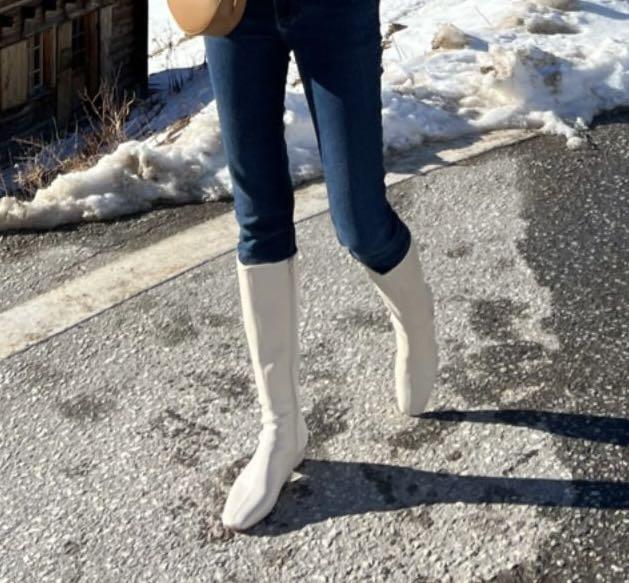 High boots in white ivory size 36