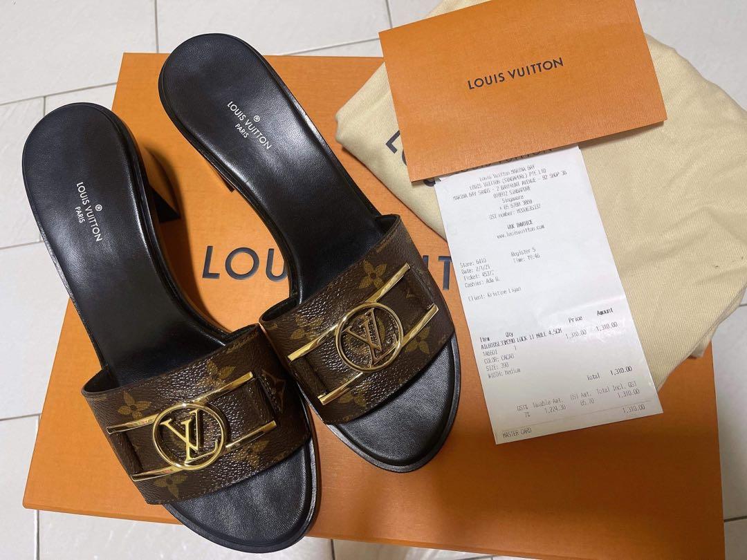 Louis Vuitton Lock It Flat Mule Cacao size 7