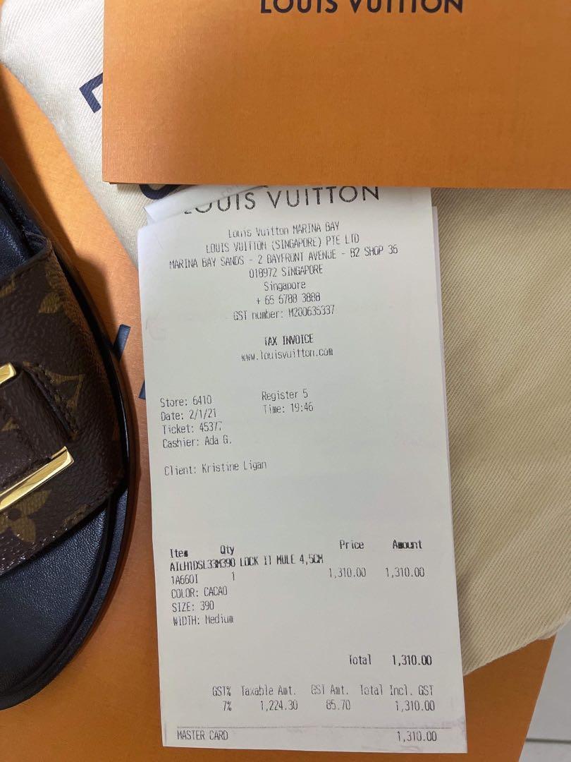 Louis Vuitton Lock It Flat Mule Cacao size 7