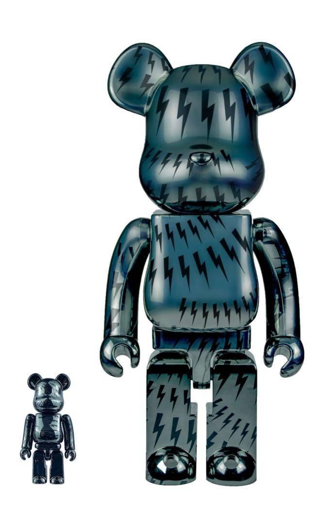 その他 MEDICOM TOY - BE@RBRICK B@BY MACAU Neil barret 100&amp;400 Medicom 400% + 100% Bearbrck ~ NEIL BARRETT Be@r brick Black