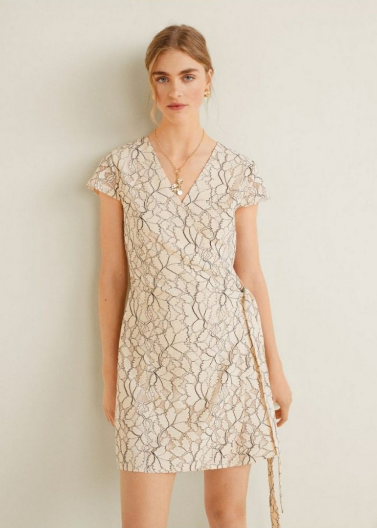Mango floral store embroidery dress
