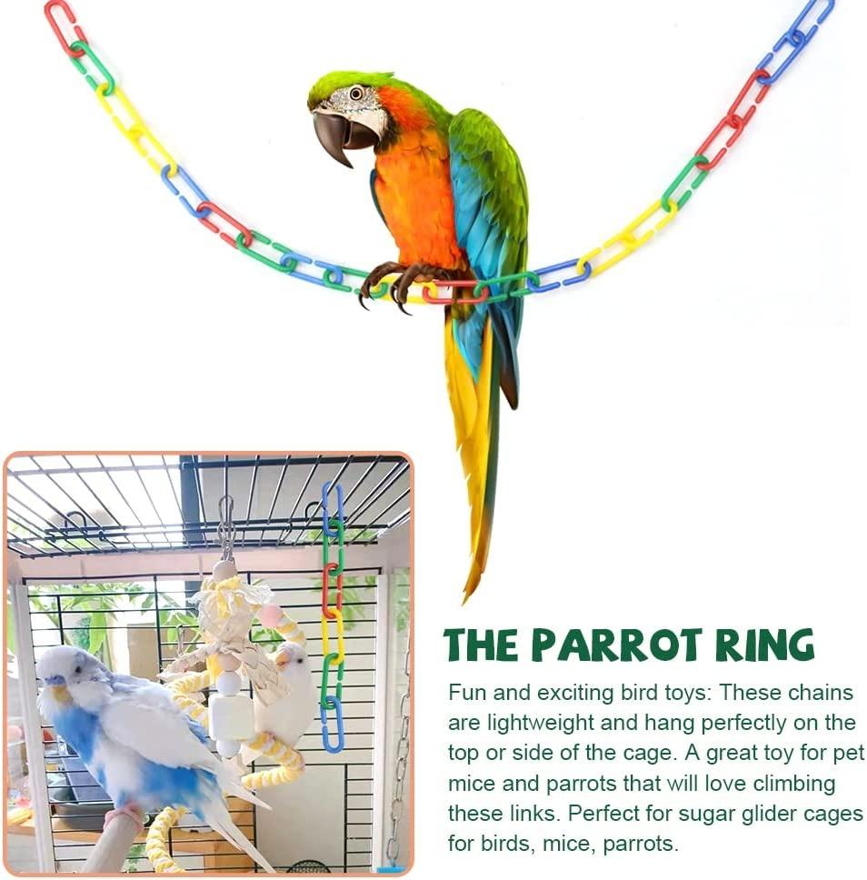 Pet Enjoy 100Pcs Plastic Parrot C-Clip Toys,Rainbow C-Clips Hooks
