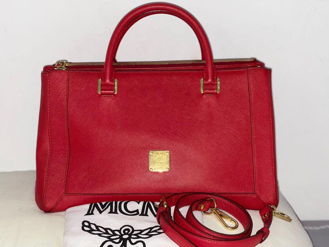 Authentic MCM Nuovo Saffiano Leather Red Women s Fashion Bags