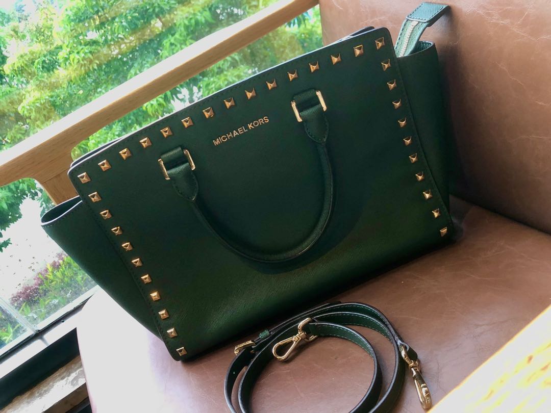 Michael Kors Selma Studded bag, Luxury, Bags & Wallets on Carousell