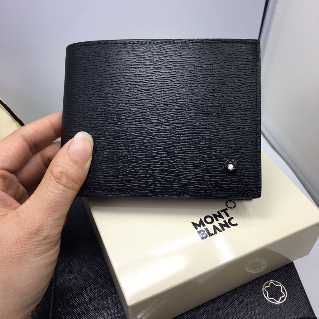 Montblanc Men s Short Leather Multi card Wallet Fashion All match Classic Leather holiday leather On stock SalesMy Only 1 2day shipping time