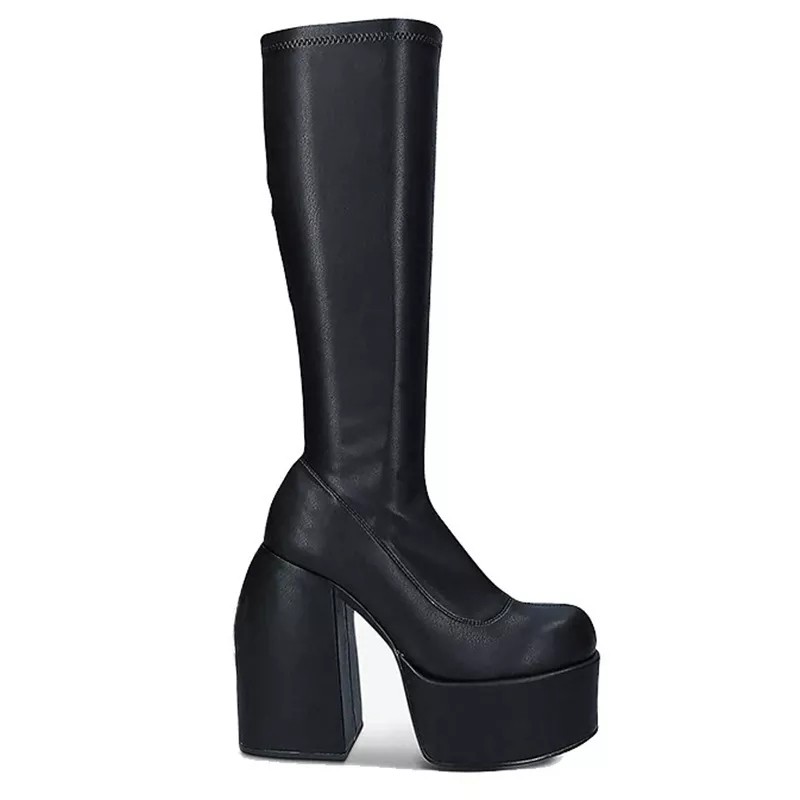 black platform gogo boots