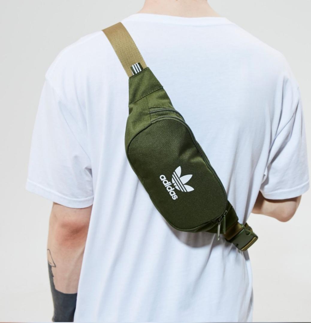 Adidas originals logo bum bag in khaki top