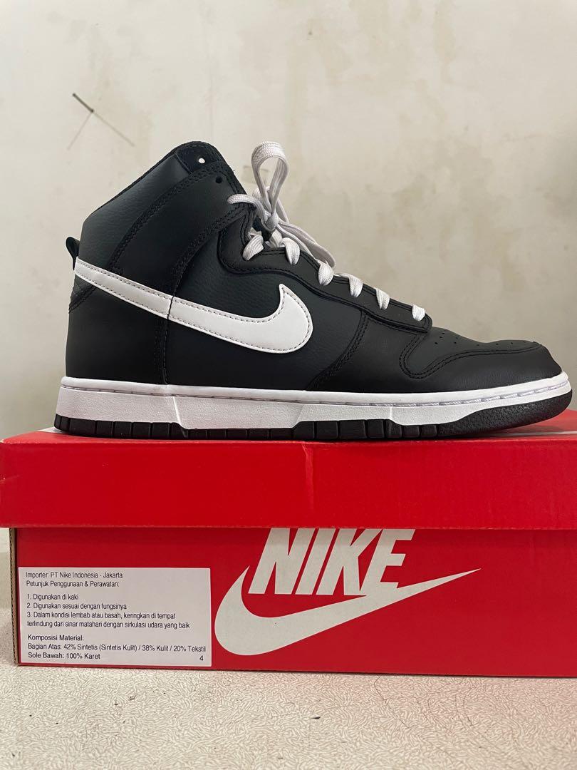 Nike dunk hi retro anthracite/white, Fesyen Pria, Sepatu