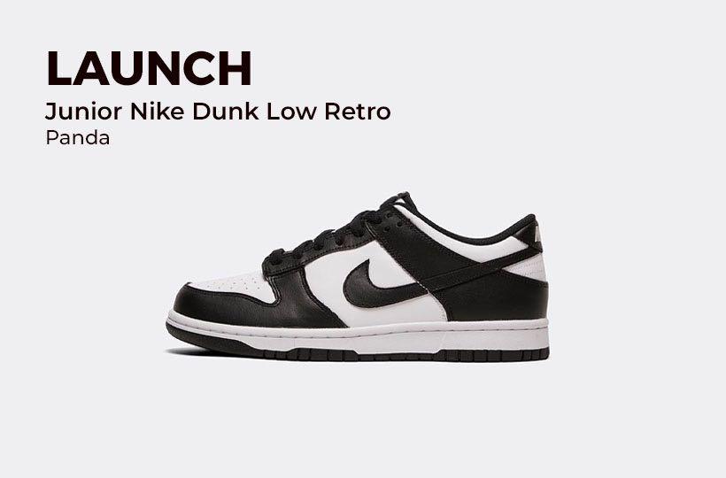 Nike Dunk Low Junior Black and White, Women's Fashion, Footwear