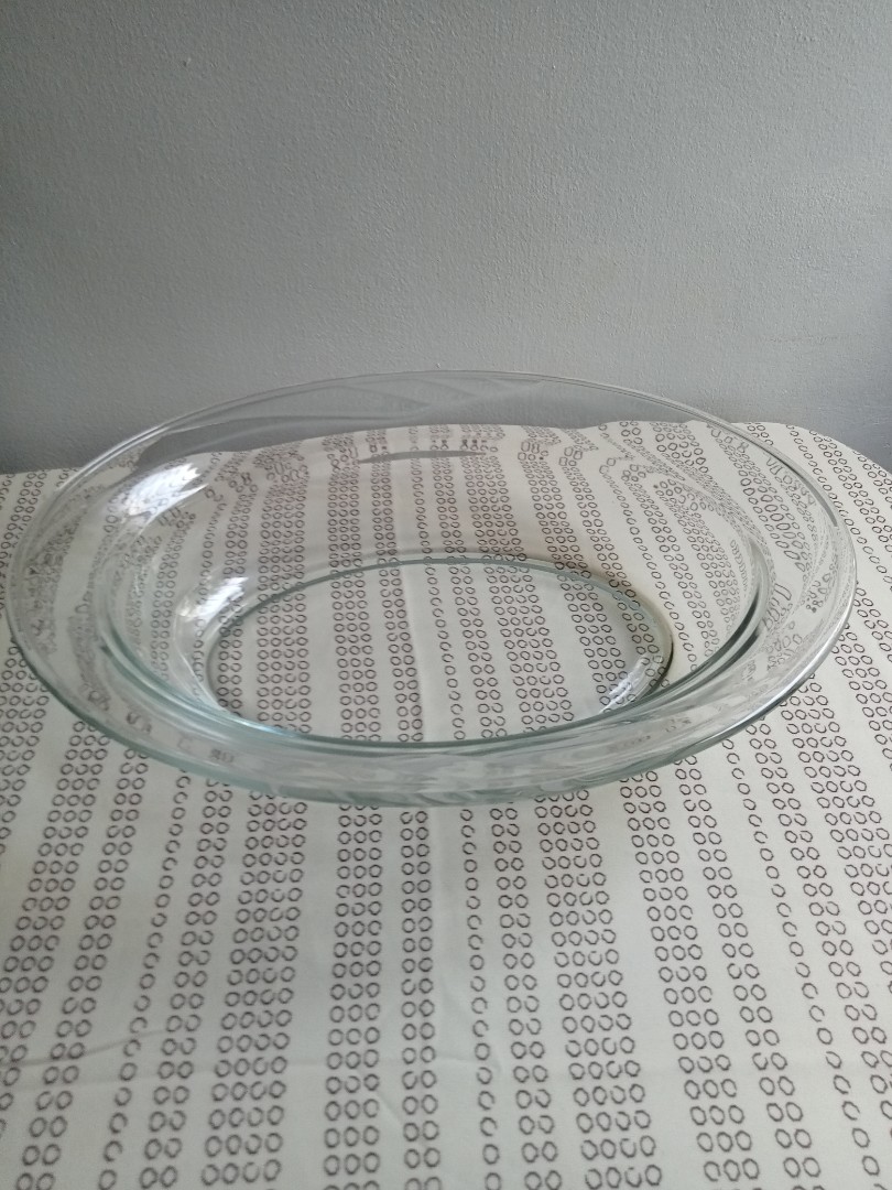 OBLONG THICK SERVING GLASS BOWL (L32) 14"x9"x3" WEIGH 1.6kg