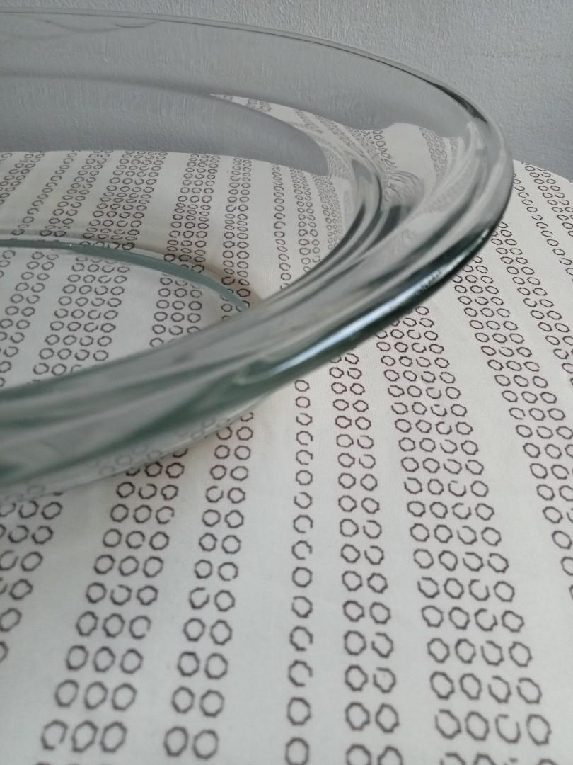 OBLONG THICK SERVING GLASS BOWL (L32) 14"x9"x3" WEIGH 1.6kg