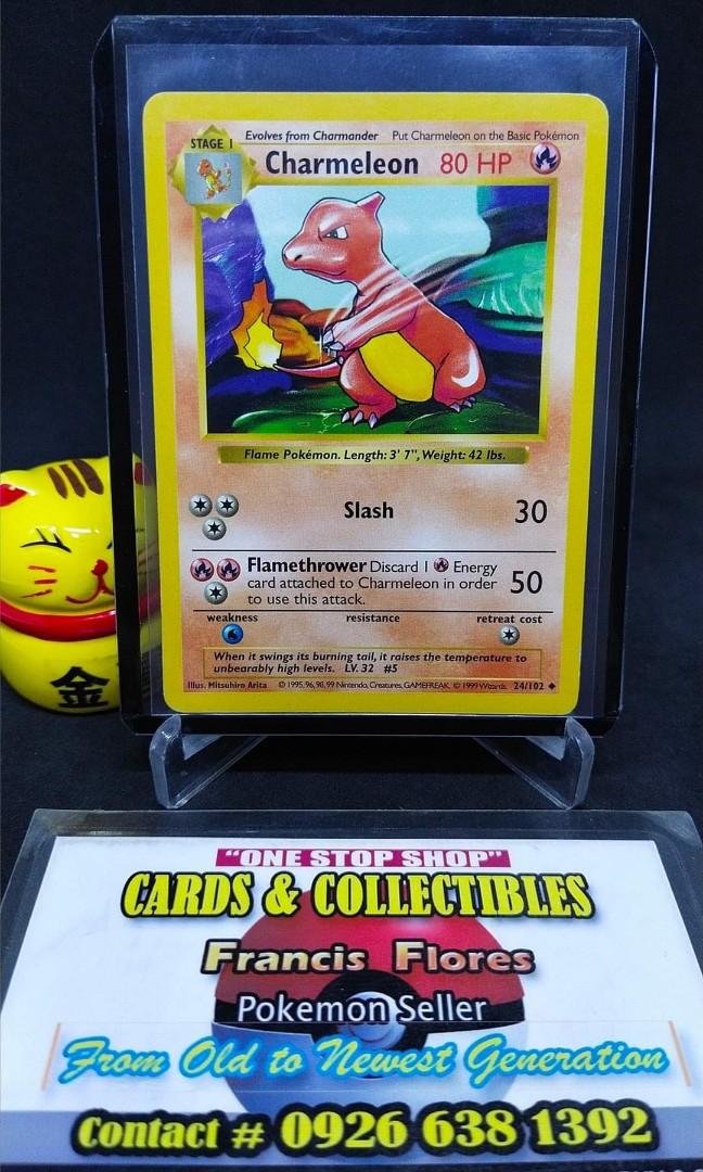 1999 charmeleon pokemon card 24/102, Charmeleon, Pokemon, Base Set Unlimited, 1999-2000 (4th Print/ –  Tenrec Studios main image 1