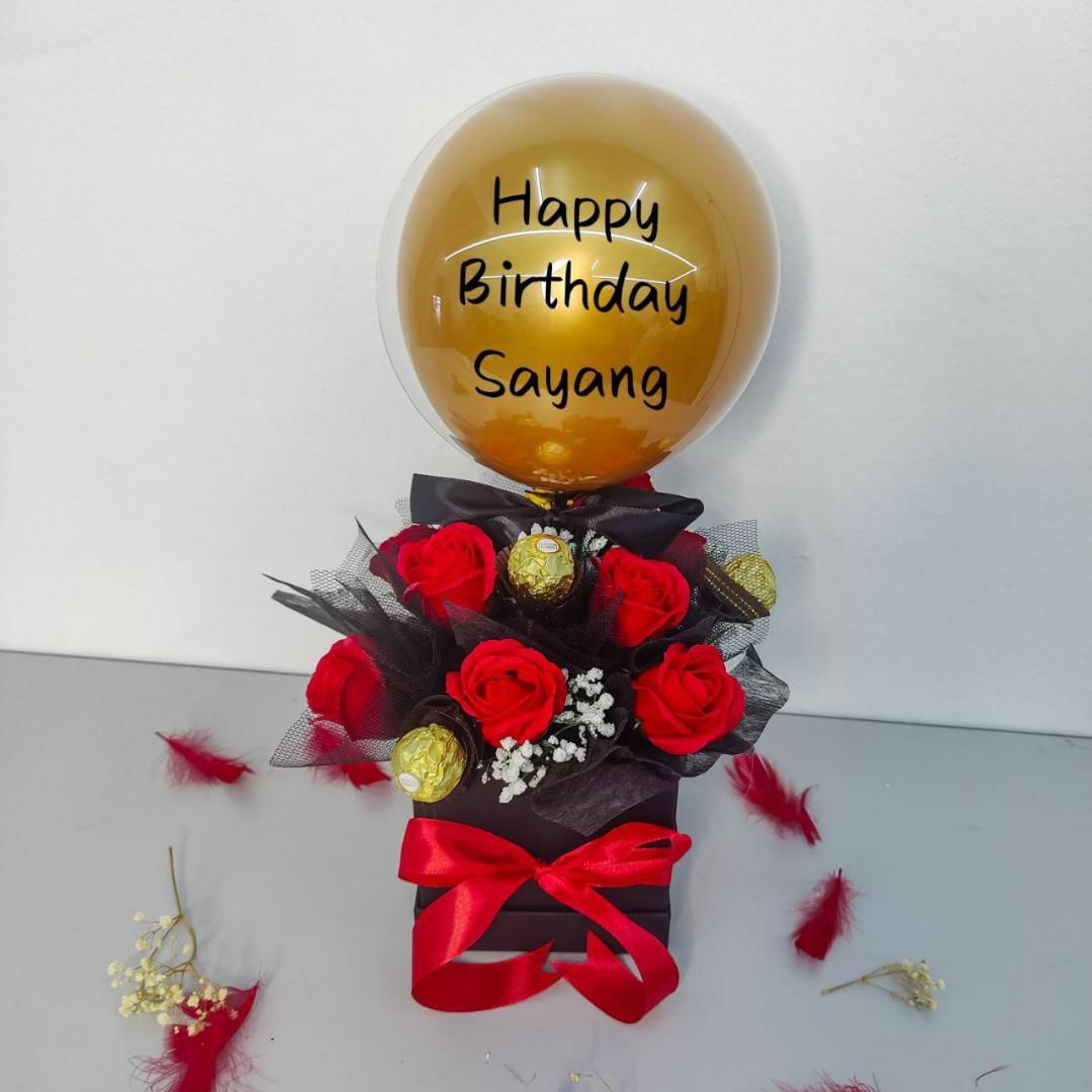 Mothers Day Red Soap Roses Bouquet-happy Birthday Champagne 