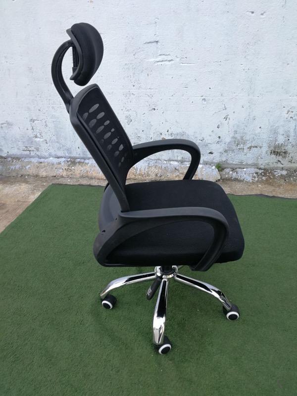 S55-G Kerusi Beroda Height Adjustable Arm Chair Wheels Black, Furniture