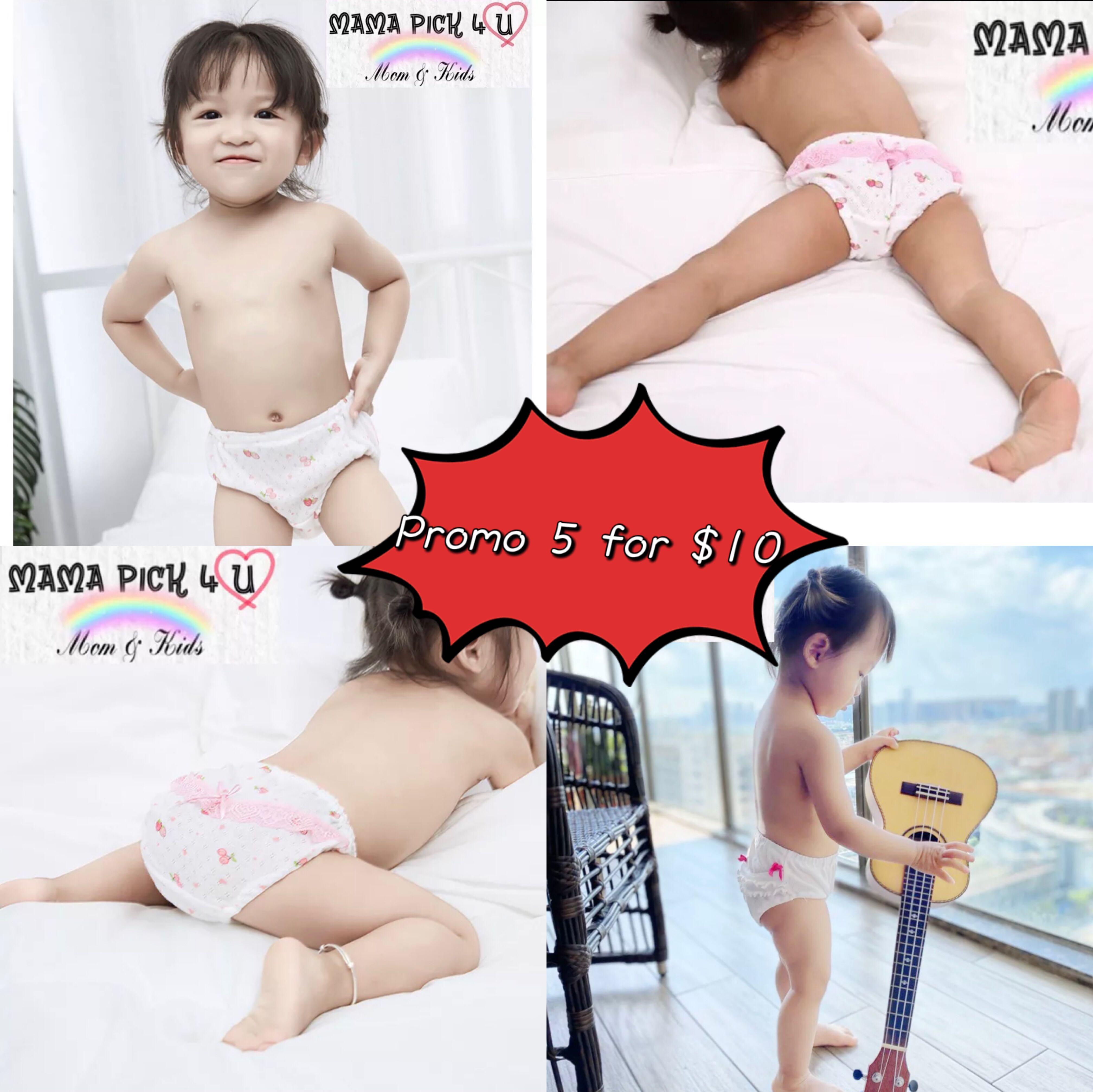 🔥SG INSTOCK🔥Baby Girl Panty / Panties / Training Pant/ Underwear 100%  Cotton & Breathable & Cooling 💥Promo 5 for $9.88 only💥Local stock Fast  shipping💥