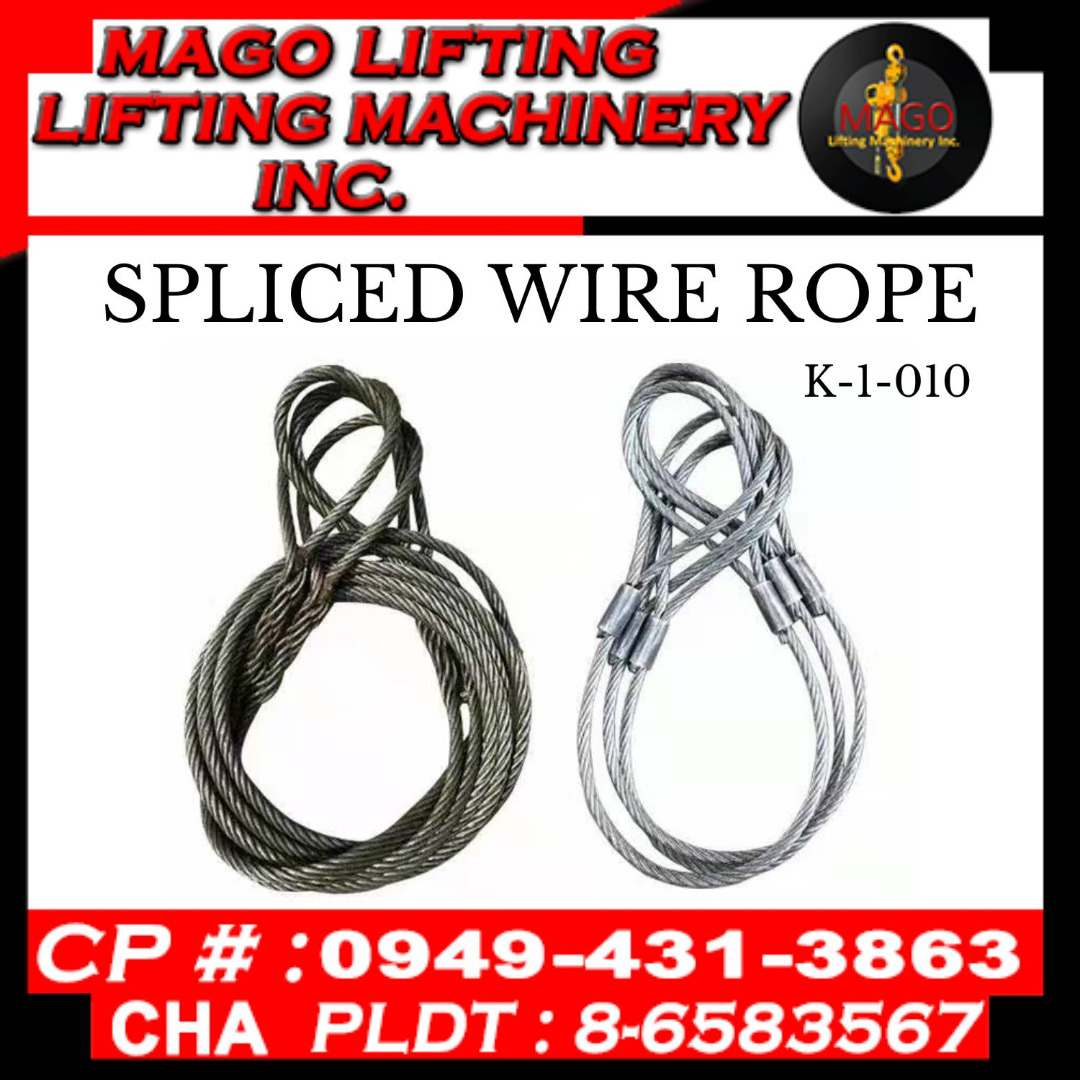 SPLICED WIRE ROPE, Commercial & Industrial, Construction Tools ...