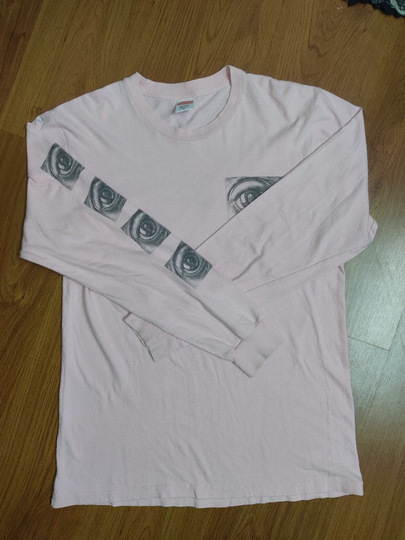 Supreme Mc Escher Eye Long sleeve tshirt, Men's Fashion, Tops