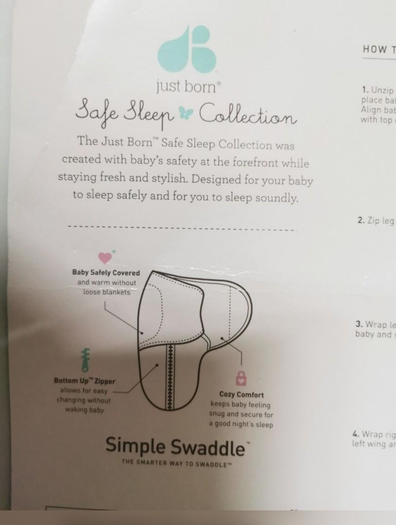 Adjustable Swaddle (Just Born Deluxe) Reduce gas & approved by PD