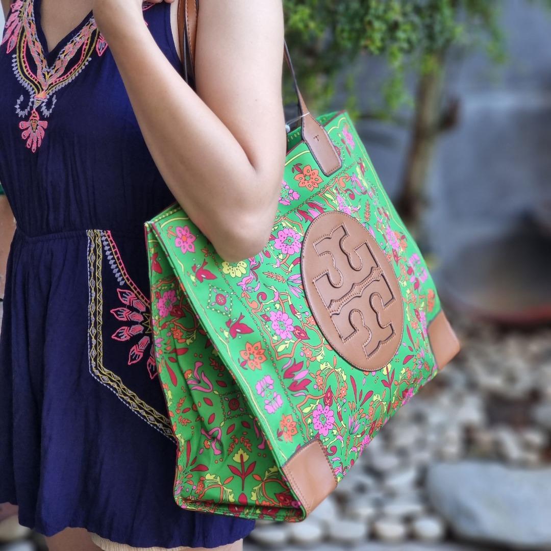 Tory burch ella patent online tote bag