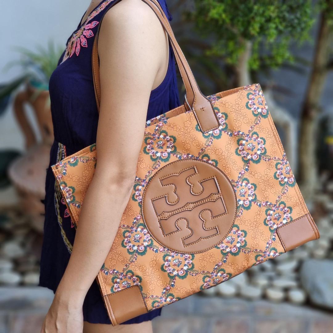 TORY BURCH Women's Ella Patent Tote Bag Floral Print, Women's Fashion, Bags  & Wallets, Tote Bags on Carousell