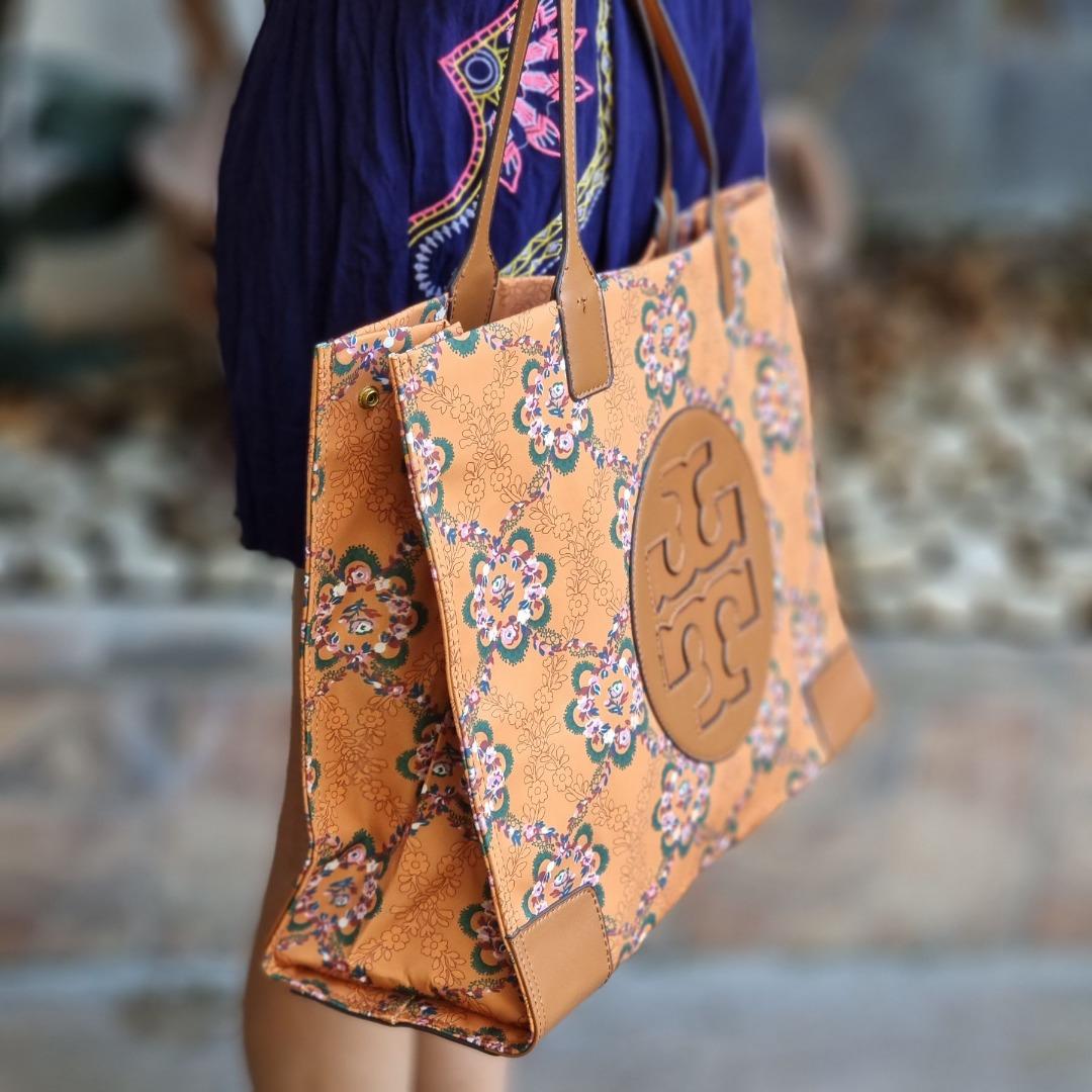 Tory burch ella patent tote black store